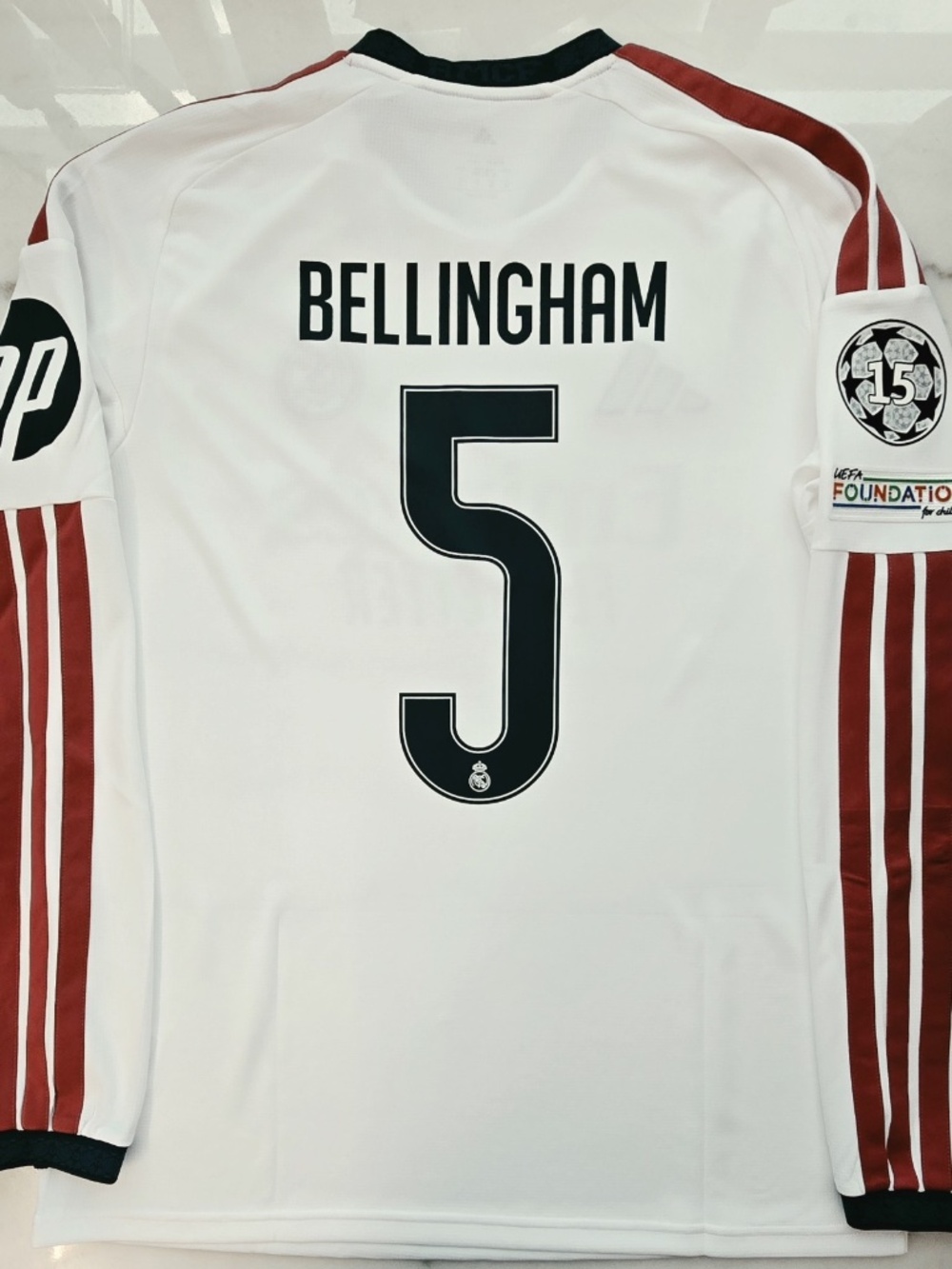 2025/26 ADIDAS REAL MADRID #5 BELLINGHAM HOME SOCCER LONG SLEEVE JERSEY KC3952